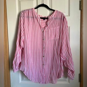Zac & Rachel Pink White Striped Button Up